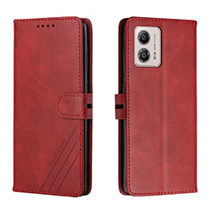 Handytasche Stand Schutzhülle Flip Leder Hülle H02X für Motorola Moto G53 5G Rot