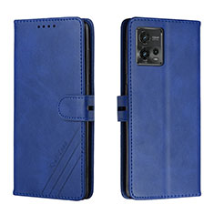 Handytasche Stand Schutzhülle Flip Leder Hülle H02X für Motorola Moto G72 Blau