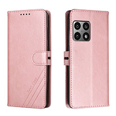 Handytasche Stand Schutzhülle Flip Leder Hülle H02X für OnePlus 10 Pro 5G Rosegold