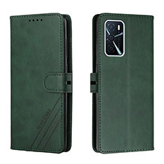 Handytasche Stand Schutzhülle Flip Leder Hülle H02X für Oppo A53s 5G Grün