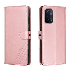 Handytasche Stand Schutzhülle Flip Leder Hülle H02X für Oppo A54 5G Rosegold