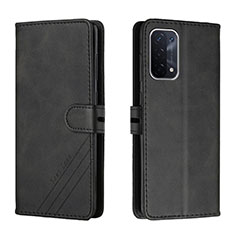 Handytasche Stand Schutzhülle Flip Leder Hülle H02X für Oppo A54 5G Schwarz