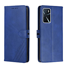 Handytasche Stand Schutzhülle Flip Leder Hülle H02X für Oppo A55 5G Blau