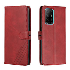 Handytasche Stand Schutzhülle Flip Leder Hülle H02X für Oppo A95 5G Rot