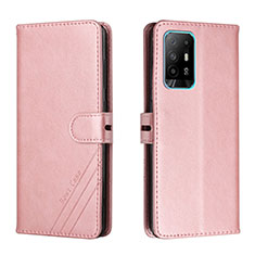 Handytasche Stand Schutzhülle Flip Leder Hülle H02X für Oppo Reno5 Z 5G Rosegold