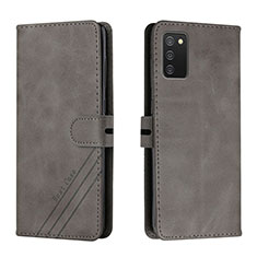 Handytasche Stand Schutzhülle Flip Leder Hülle H02X für Samsung Galaxy A02s Grau