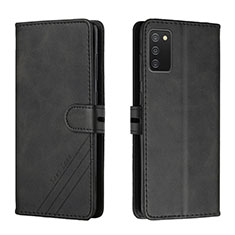 Handytasche Stand Schutzhülle Flip Leder Hülle H02X für Samsung Galaxy A02s Schwarz