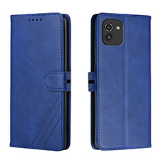 Handytasche Stand Schutzhülle Flip Leder Hülle H02X für Samsung Galaxy A03 Blau