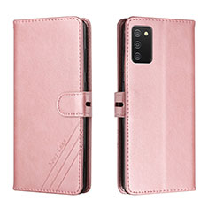 Handytasche Stand Schutzhülle Flip Leder Hülle H02X für Samsung Galaxy A03s Rosegold