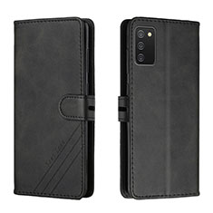 Handytasche Stand Schutzhülle Flip Leder Hülle H02X für Samsung Galaxy A03s Schwarz