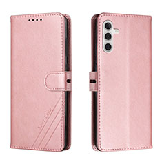 Handytasche Stand Schutzhülle Flip Leder Hülle H02X für Samsung Galaxy A04s Rosegold