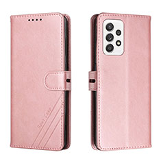 Handytasche Stand Schutzhülle Flip Leder Hülle H02X für Samsung Galaxy A33 5G Rosegold