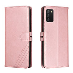 Handytasche Stand Schutzhülle Flip Leder Hülle H02X für Samsung Galaxy F02S SM-E025F Rosegold