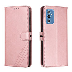 Handytasche Stand Schutzhülle Flip Leder Hülle H02X für Samsung Galaxy M52 5G Rosegold