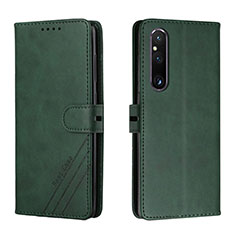 Handytasche Stand Schutzhülle Flip Leder Hülle H02X für Sony Xperia 1 V Grün