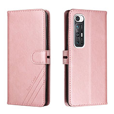 Handytasche Stand Schutzhülle Flip Leder Hülle H02X für Xiaomi Mi 10S 5G Rosegold