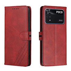 Handytasche Stand Schutzhülle Flip Leder Hülle H02X für Xiaomi Poco M4 Pro 4G Rot