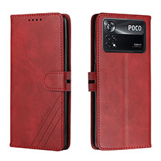 Handytasche Stand Schutzhülle Flip Leder Hülle H02X für Xiaomi Poco X4 Pro 5G Rot
