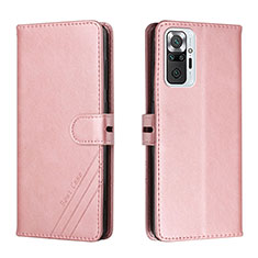 Handytasche Stand Schutzhülle Flip Leder Hülle H02X für Xiaomi Redmi Note 10 Pro Max Rosegold