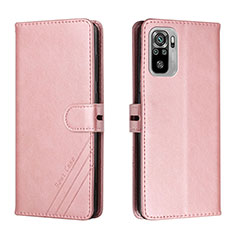 Handytasche Stand Schutzhülle Flip Leder Hülle H02X für Xiaomi Redmi Note 10S 4G Rosegold