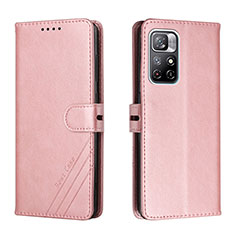 Handytasche Stand Schutzhülle Flip Leder Hülle H02X für Xiaomi Redmi Note 11 5G Rosegold