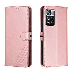 Handytasche Stand Schutzhülle Flip Leder Hülle H02X für Xiaomi Redmi Note 11 Pro+ Plus 5G Rosegold