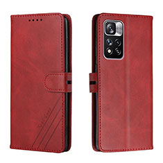 Handytasche Stand Schutzhülle Flip Leder Hülle H02X für Xiaomi Redmi Note 11 Pro+ Plus 5G Rot
