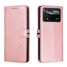 Handytasche Stand Schutzhülle Flip Leder Hülle H02X für Xiaomi Redmi Note 11E Pro 5G Rosegold