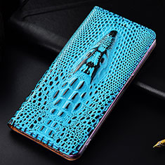 Handytasche Stand Schutzhülle Flip Leder Hülle H03P für Samsung Galaxy S21 FE 5G Hellblau