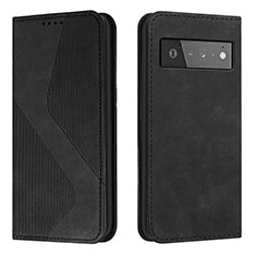 Handytasche Stand Schutzhülle Flip Leder Hülle H03X für Google Pixel 6 5G Schwarz