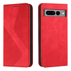 Handytasche Stand Schutzhülle Flip Leder Hülle H03X für Google Pixel 7 Pro 5G Rot