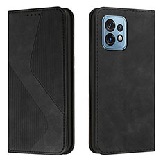 Handytasche Stand Schutzhülle Flip Leder Hülle H03X für Motorola Moto Edge 40 Pro 5G Schwarz