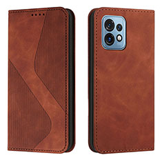 Handytasche Stand Schutzhülle Flip Leder Hülle H03X für Motorola Moto Edge Plus (2023) 5G Braun