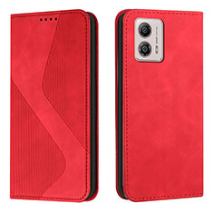 Handytasche Stand Schutzhülle Flip Leder Hülle H03X für Motorola Moto G53 5G Rot