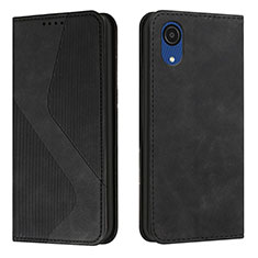 Handytasche Stand Schutzhülle Flip Leder Hülle H03X für Samsung Galaxy A03 Core Schwarz