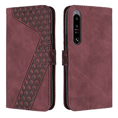 Handytasche Stand Schutzhülle Flip Leder Hülle H03X für Sony Xperia 1 IV Braun