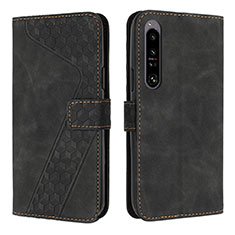 Handytasche Stand Schutzhülle Flip Leder Hülle H03X für Sony Xperia 1 IV Schwarz