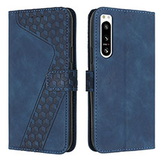 Handytasche Stand Schutzhülle Flip Leder Hülle H03X für Sony Xperia 5 IV Blau