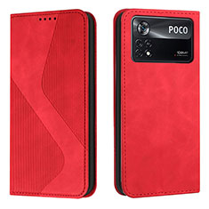 Handytasche Stand Schutzhülle Flip Leder Hülle H03X für Xiaomi Poco X4 Pro 5G Rot