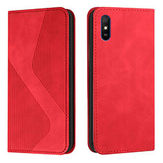 Handytasche Stand Schutzhülle Flip Leder Hülle H03X für Xiaomi Redmi 9A Rot