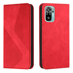 Handytasche Stand Schutzhülle Flip Leder Hülle H03X für Xiaomi Redmi Note 10 4G Rot