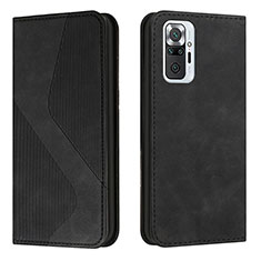 Handytasche Stand Schutzhülle Flip Leder Hülle H03X für Xiaomi Redmi Note 10 Pro 4G Schwarz