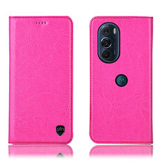 Handytasche Stand Schutzhülle Flip Leder Hülle H04P für Motorola Moto Edge Plus (2022) 5G Pink