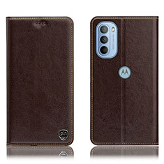 Handytasche Stand Schutzhülle Flip Leder Hülle H04P für Motorola Moto G41 Braun