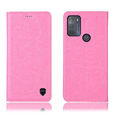 Handytasche Stand Schutzhülle Flip Leder Hülle H04P für Motorola Moto G50 Rosa