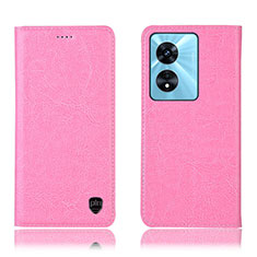 Handytasche Stand Schutzhülle Flip Leder Hülle H04P für Oppo A1 5G Rosa