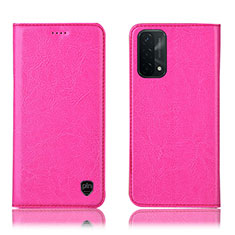 Handytasche Stand Schutzhülle Flip Leder Hülle H04P für Oppo A54 5G Pink