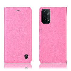 Handytasche Stand Schutzhülle Flip Leder Hülle H04P für Oppo A54 5G Rosa