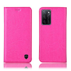 Handytasche Stand Schutzhülle Flip Leder Hülle H04P für Oppo A55S 5G Pink