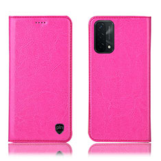 Handytasche Stand Schutzhülle Flip Leder Hülle H04P für Oppo A74 5G Pink